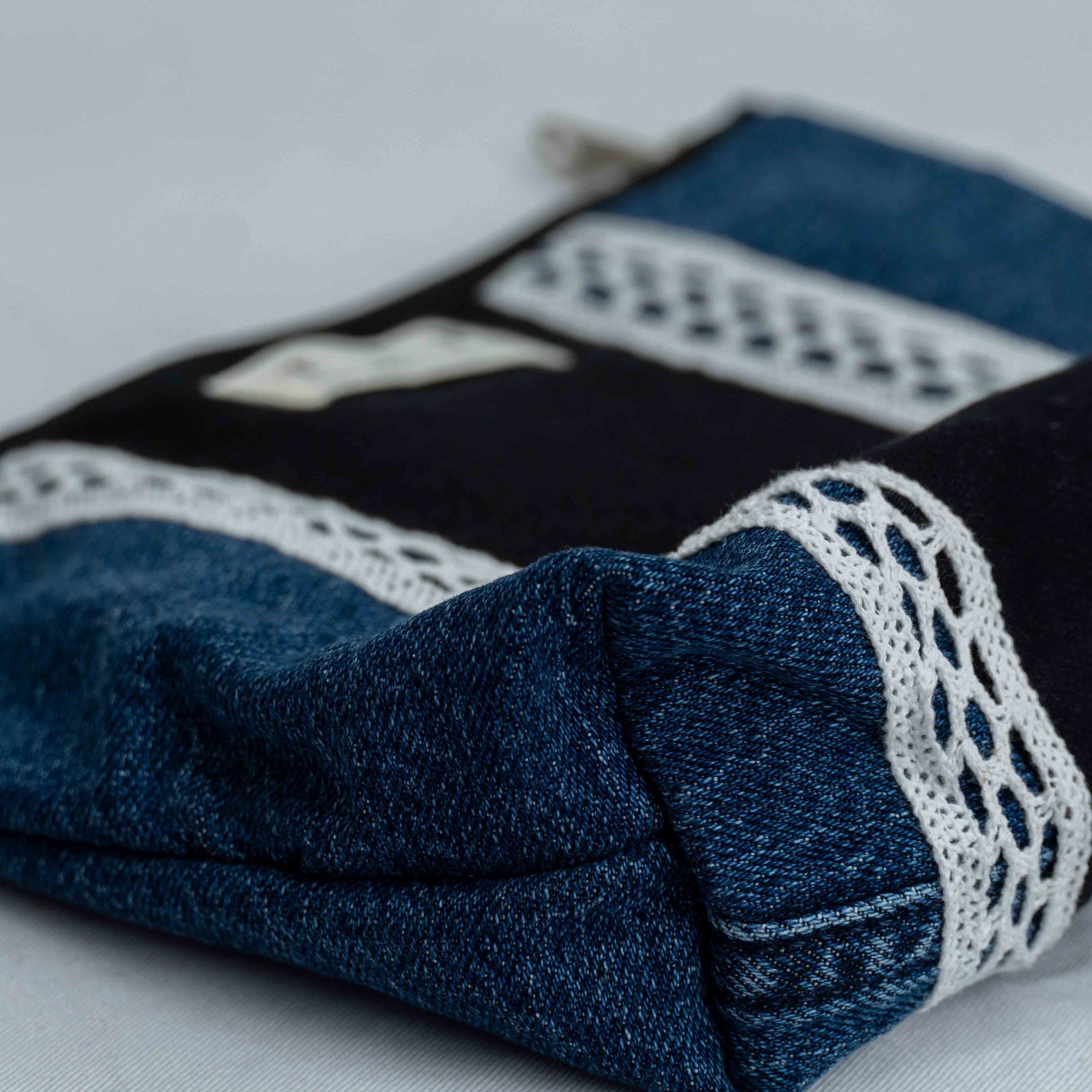 Denim Lace Utility Pouch - Chandigarh First