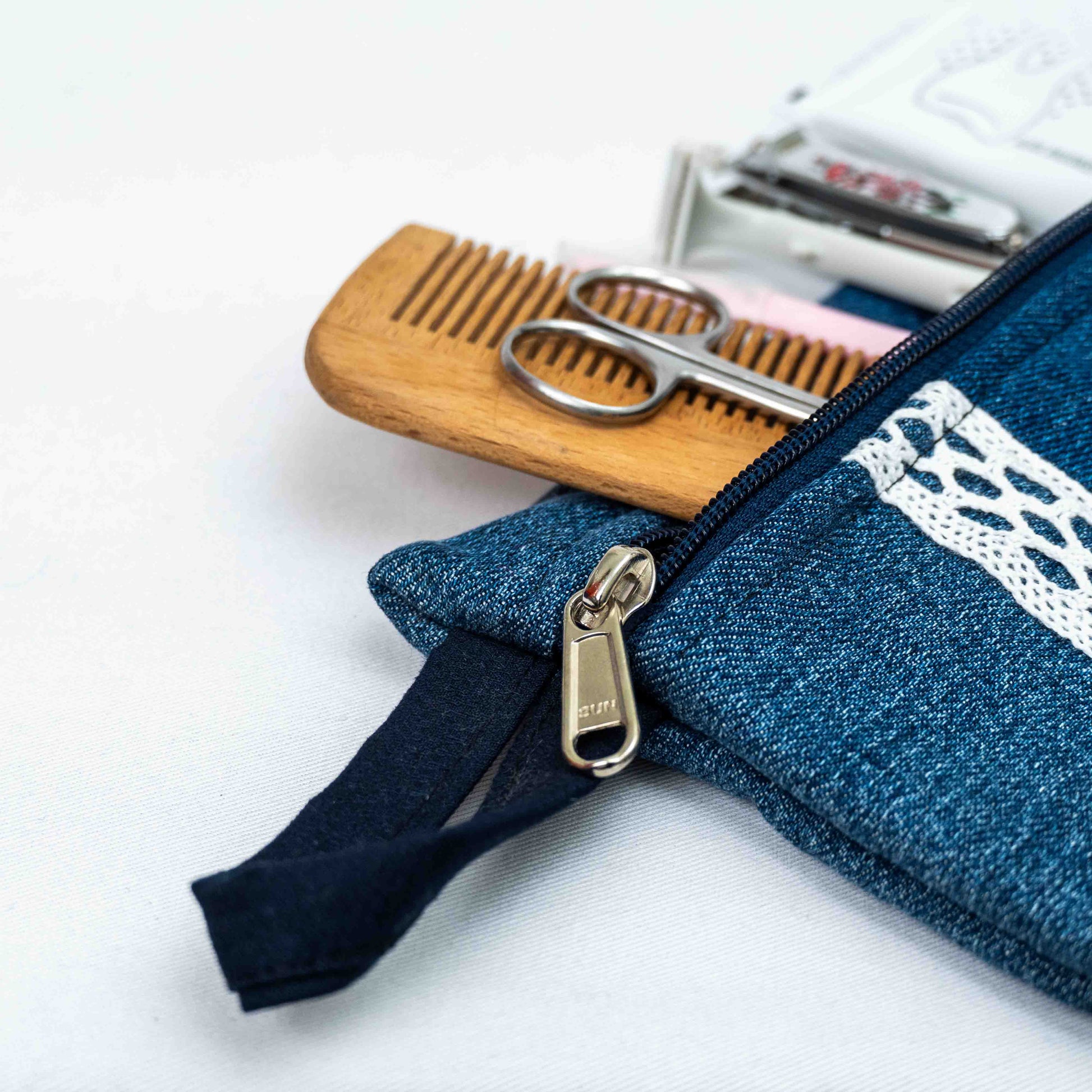 Denim Lace Pouch - Chandigarh First